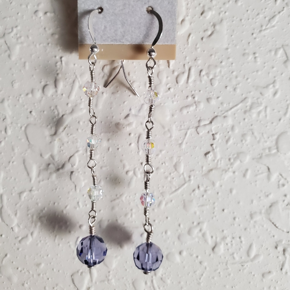 Handmade Swarovski sterling silver earrings